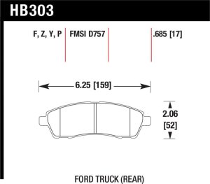 Ford F-350 Super Duty Brake Pads - Rear - Hawk Performance - LTS Street - `99-`04
